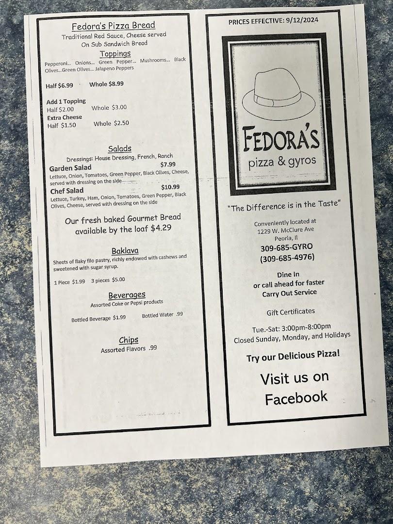 Fedora's Pizza & Gyros Menu image 7